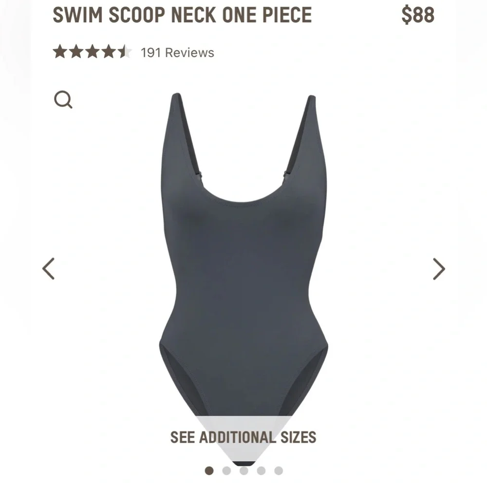 SKIMS Scoop Neck One Piece Swimsuit - Charcoal Gray